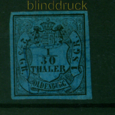 Oldenburg Mi #  2 IV gestempelt 1/30 Thaler (53543)