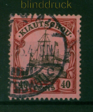 Kiautschou Mi # 33 gestempelt 40 Cents Kaiseryacht mit Wasserzeichen (53604)