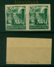 franz. Zone Rheinland-Pfalz Mi #  4 U (2) postfrisch geprft Schlegel BPP(53752)