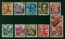 franz. Zone Wrttemberg Mi # 28/37 gestempelt 3. Ausgabesatz (53924)