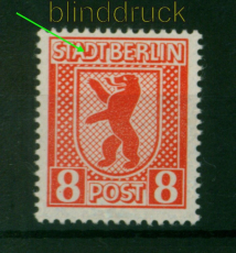 SBZ Mi #   8 A XII postfrisch Plattenfehler Punkt an D von Stadt (53983)