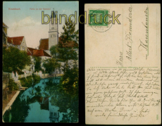 Krumbach farb-AK Partie an der Kammel 1926 nach Thannhausen (d9881)