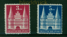 Bi-Zone Bauten Mi #  99 I wg + 100 I wg postfrisch Markwerte Bauten weit (53773)