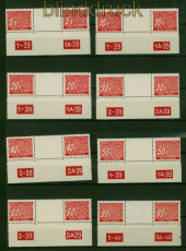 Bhmen und Mhren Porto Mi # 1/14 ZW Pl.-Nr.  postfrisch Plattennummern (50926)