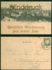 Nrnberg sw-AK Gruss aus.... Glckwunsch zum neuen Jahr 1898 n Schnenberg(d8798
