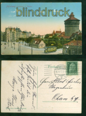 Nrnberg farb-AK Splittlertor und Plerrer 1912 nach Cham (d8799)