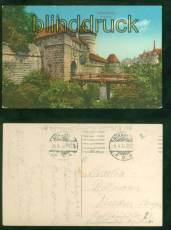 Nrnberg farb-AK Frauentor 1913 nach Dresden  (d8808)