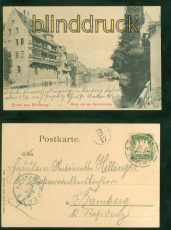 Nrnberg sw-AK Gruss aus .... Blick von der Spitalbrcke 1903 Bahnpost (d8809)
