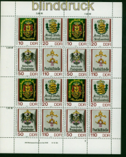 DDR Mi # 3306/09 postfrisch kompletter Zusammendruckbogen (54226)