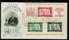 UNO New York Mi # Block 1 I Ersttagsbrief FDC SSt. New York (54235)