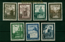 sterreich Mi #  822/28 gestempelt Flugzeug ber Landschaften und Gebuden (54238)