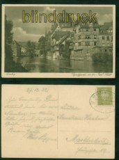 Nrnberg sw-AK Pegnitzpartie Insel Schtt 1932 Bahnpost Marktredwitz (d8820)