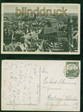 Nrnberg sw-AK Blick von der Burgfreiung 1935 nach Marburg (d8823)