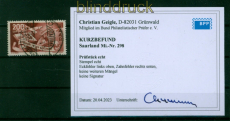 Saarland Mi # 298 gestempelt gepr�ft Kurzbefund Geigle BPP (53892)