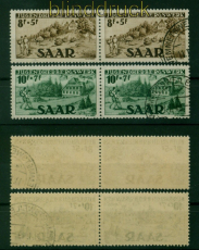 Saarland Mi # 262/63 postfrisch und gestempelt im Paar KB Geigle BPP (53893)