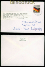 Bund Postkrieg Mi # 1265 PK in die DDR Aufkleber der Deutschen Post 1985 (54126)