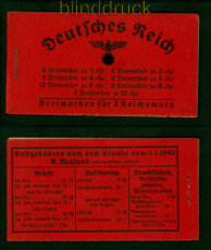 dt. Reich Markenheftchen Mi # 39.1 postfrisch Hindenburg 1940/41 (54139)