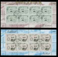 Schweiz Mi # 1623/24 Sonderstempel Nobelpreis Kleinb�gen (54059)