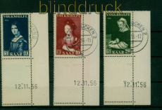 Saarland Mi # 376/78 Br gestempelt Druckdatum Volkshilfe 1956 (54344)