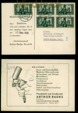 Saarland Mi # 319  (5) MeF auf Drucksachenkarte Neunkirchen 1956  (54256)