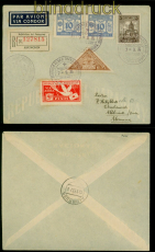 Paraguay Auslands-R-LuPo-Brief Mi # 293I,314,381 (2) + 442 Zeppelin 1935 (54409)