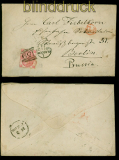 Grobritannien Mi # 28 EF Platte 9 Auslandsbrief Glasgow 1873 nach Berlin(54417)