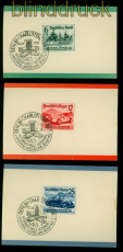 dt. Reich Mi # 686/88 FDC drei Reklamekarten Automobil- + Motorrad-Ausst (54443)