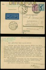 dt. Reich Mi # A 379 und 380 Luftpost-Karte 1930 Berlin nach Russland (54363)