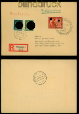 dt. Reich Mi # 863, 783 und 784 MiF Drucksache-R-Brief Wiesbaden 1943 (54532)