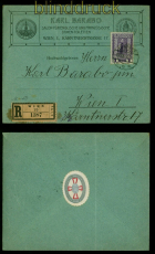 sterreich Mi # 153 EF Orts-R-Brief Wien Firmenvordruckbrief mit Vignette(54387)