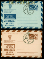 sterreich Luftpost-Faltbrief Mi # LF 9 und 10 gestempelt SSt. WIPA 1965 (54399)
