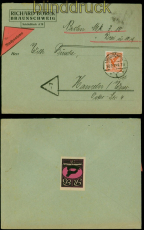 dt. Reich Mi # 381 EF NN-Brief Braunschweig 27.2.1929 nach Hameln (54454)