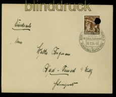 dt. Reich Mi # 598 EF Drucksache SSt. Berlin 50 Jahre Automobil 28.2.1936(54476)