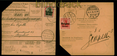 dt. Besetzung 1. WK Belgien Mi # 12 + 14 Auslands-Postanweisung Brssel (54334)