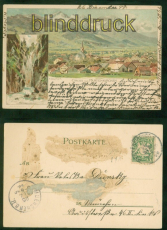Partenkirchen farb-AK Gruss aus ..... zwei Ansichten 1898 nach Mnchen (d8841)