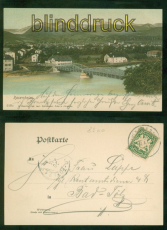 Rosenheim farb-AK Gesamtansicht mit Brcke 1900 nach Bad Tlz (d8851)