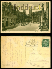 Frankfurt sw-AK Rathaus mit Einheitsdenkmal 1937 nach Osnabrck (d9035)
