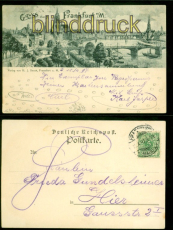 Frankfurt sw-AK Gruss aus ..... Gesamtansicht 19.4.1897 Ortspostkarte (d9036)