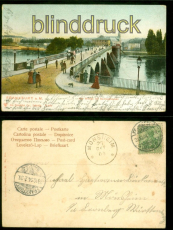 Frankfurt a. M.  farb-AK Alte Brcke mit Sachsenhausen 1904 nach Mnsheim(d9038)
