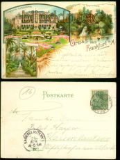 Frankfurt Litho-AK Gruss aus ..... drei Ansichten 1900 nach Kaiserslautern(d9040