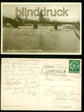 Frankfurt sw-AK Blick von der Wilhelmsbrcke 1933 nach Homburg (d9042)