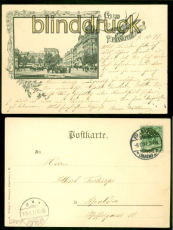 Frankfurt sw-AK Gruss aus ..... Schillerplatz 9.10.1897 nach Apolda (d9044)