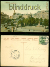 Frankfurt farb-AK Blick auf Schillerplatz 1905 nach Mannheim (d9051)