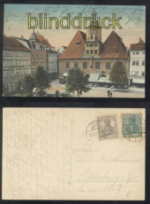 JENA farb-AK Marktplatz mit Rathaus 1917 (d0136)