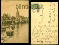 Frankfurt a. Main sw-AK Am Zollhof 1914 nach Wandsbek bei Hamburg (d9055)