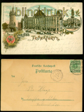 Frankfurt a. M. Litho-AK Gruss aus ..... 3 Ansichten 1895 nach Lauffen (d9066)
