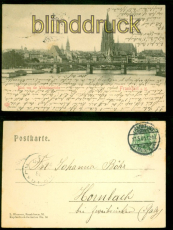 Frankfurt a.M. sw-AK Blick von der Wilhelmsbrcke 1905 nach Hornbach (d9073)