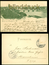 Frankfurt a.M. sw-AK Gruss aus ..... Gesamtansicht 1898 nach Mannheim (d9082)