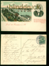 Frankfurt a.M. farb-AK Gruss aus ..... Gesamtansicht 1906 nach Speyer (d9086)