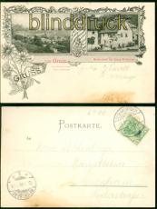 Grein sw-AK Gruss aus .... zwei Ansichten 1904 nach Neuenheim (d9093)